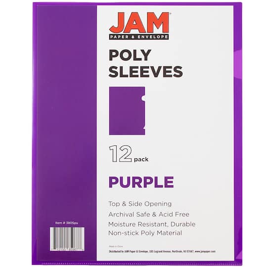 JAM Paper 9" x 11.5" Plastic Sleeve Page Protectors